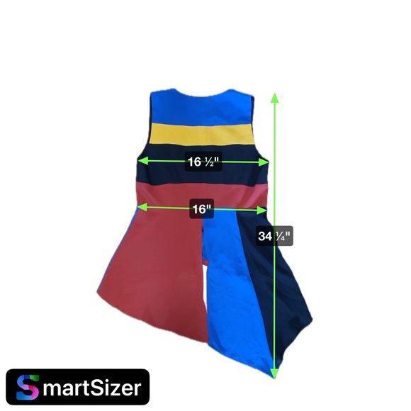 BCBGMaxAzria Colorblock Faux Wrap Asymmetrical Peplum Top Tunic Blouse / Sz M - Picture 12 of 15